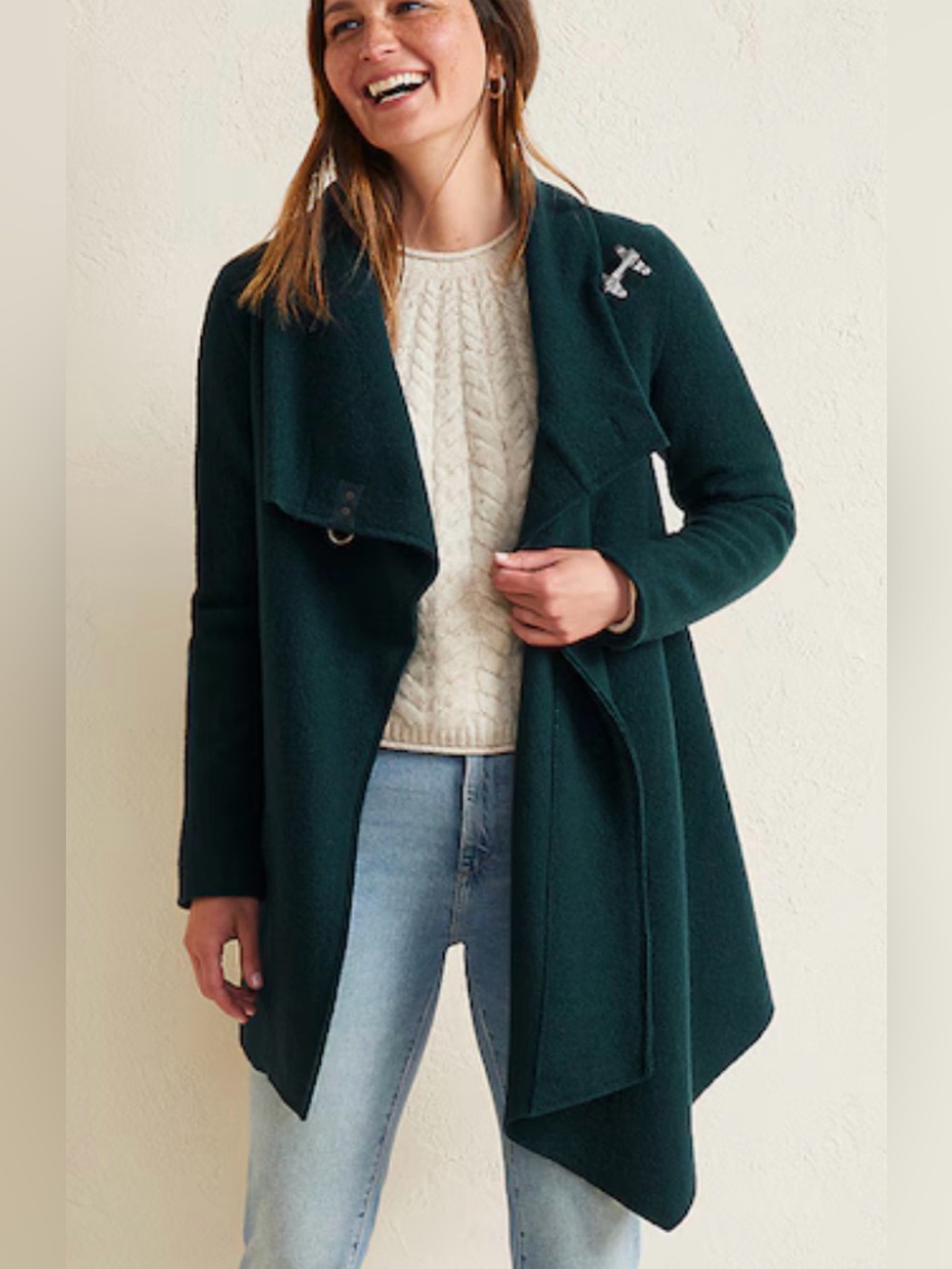 Garnet Hill Asymmetrical Boiled Wool Coat